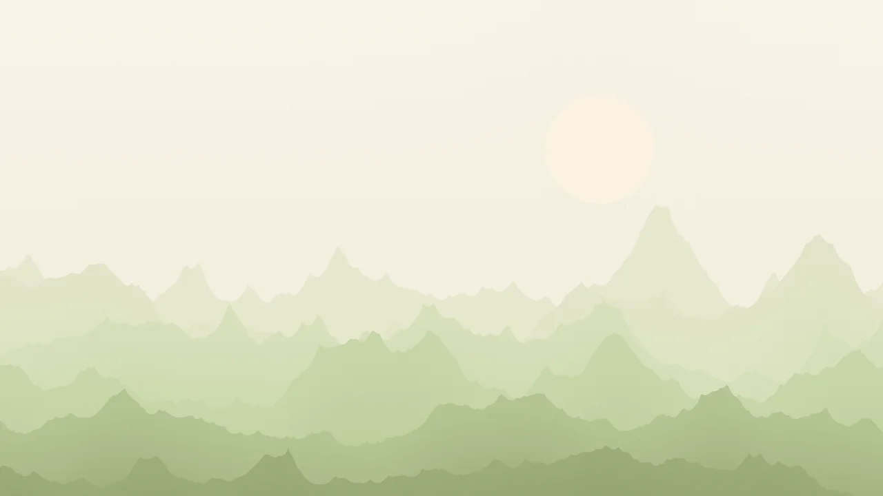 Matcha Minimalist Mountain Landscape desktop wallpaper in 4K