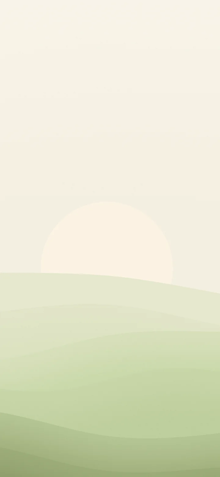 Matcha Minimalist Sunset Hills wallpaper for iPhone and Android