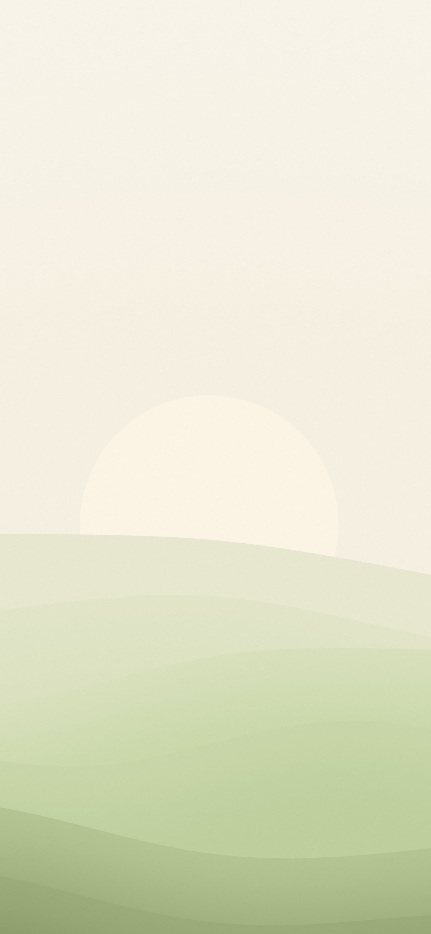 Matcha Minimalist Sunset Hills wallpaper for iPhone and Android