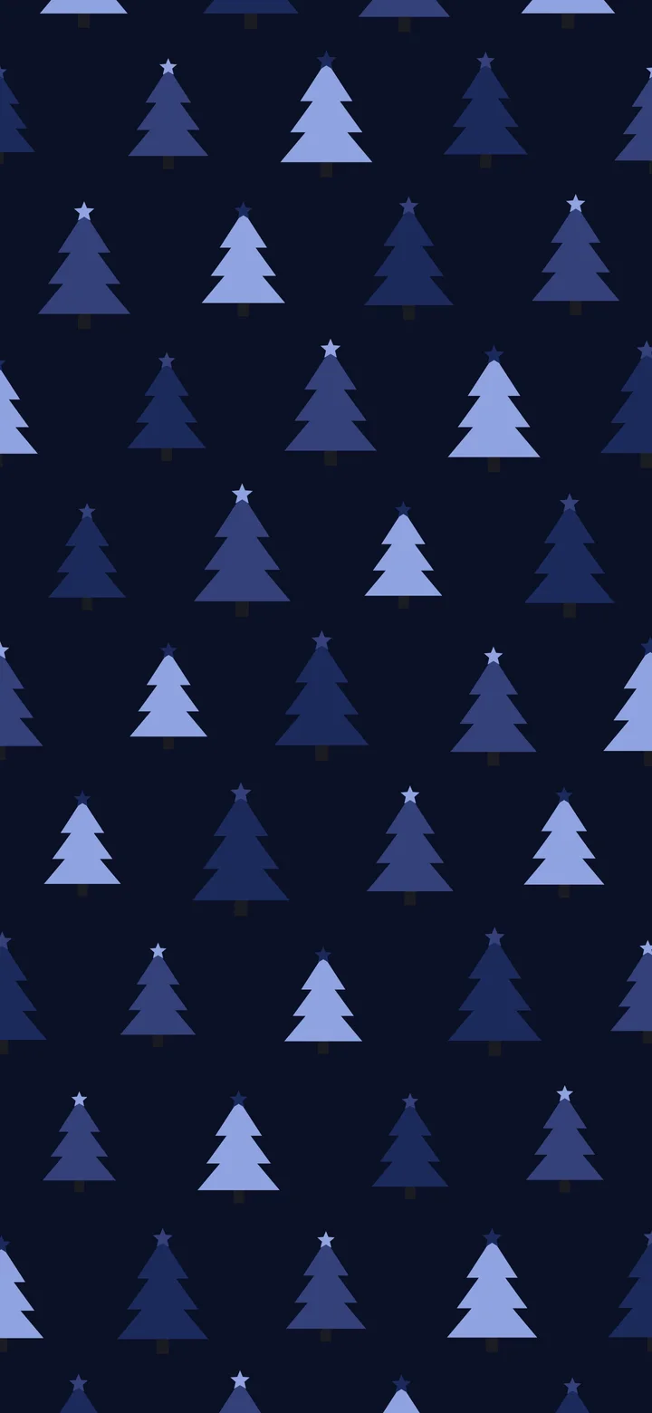 Midnight Blue Christmas Tree Pattern wallpaper for iPhone and Android