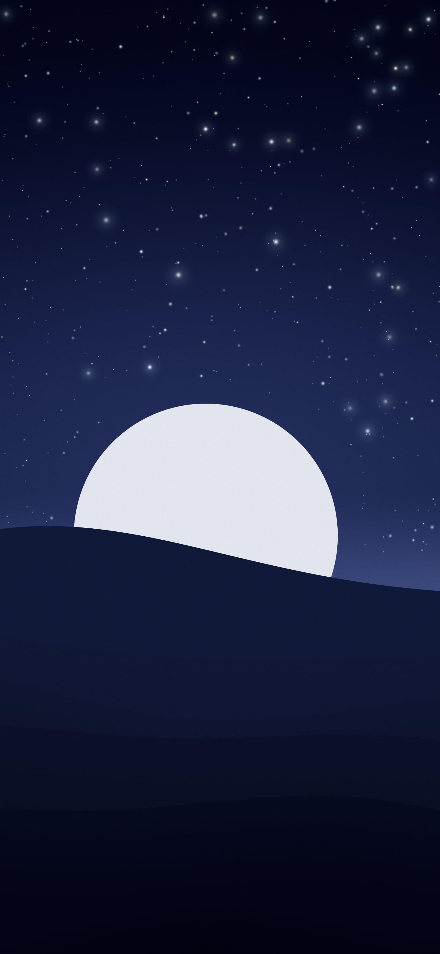 Midnight Blue Minimalist Sunset Hills wallpaper for iPhone and Android