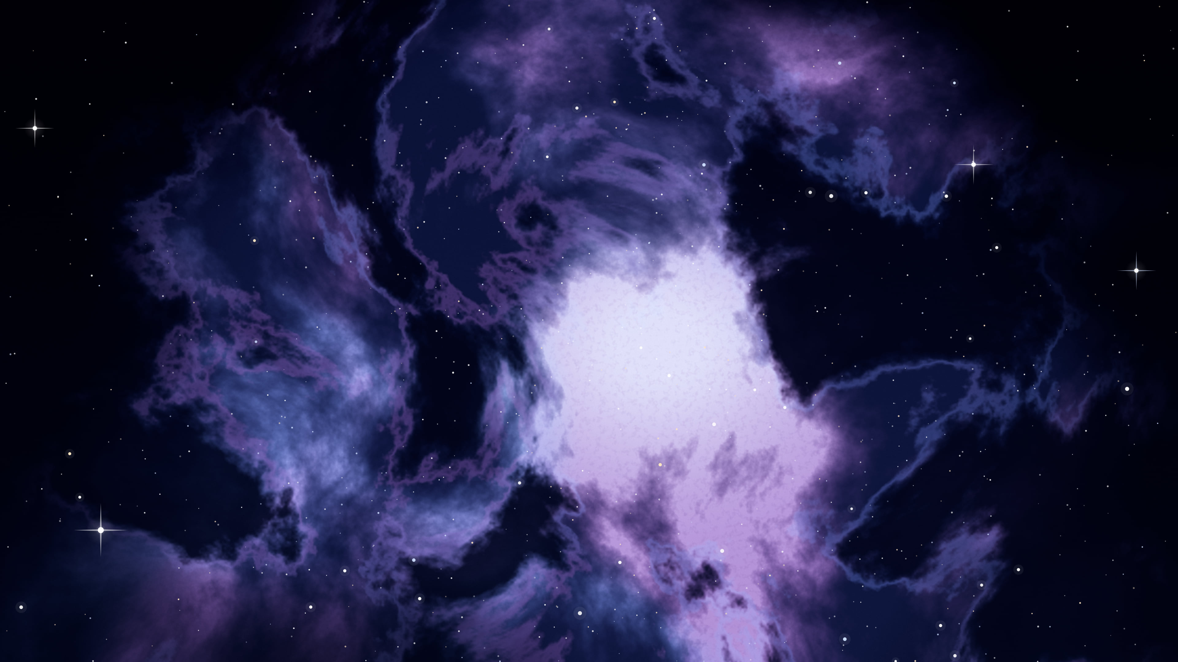 Midnight Blue Nebula desktop wallpaper in 4K