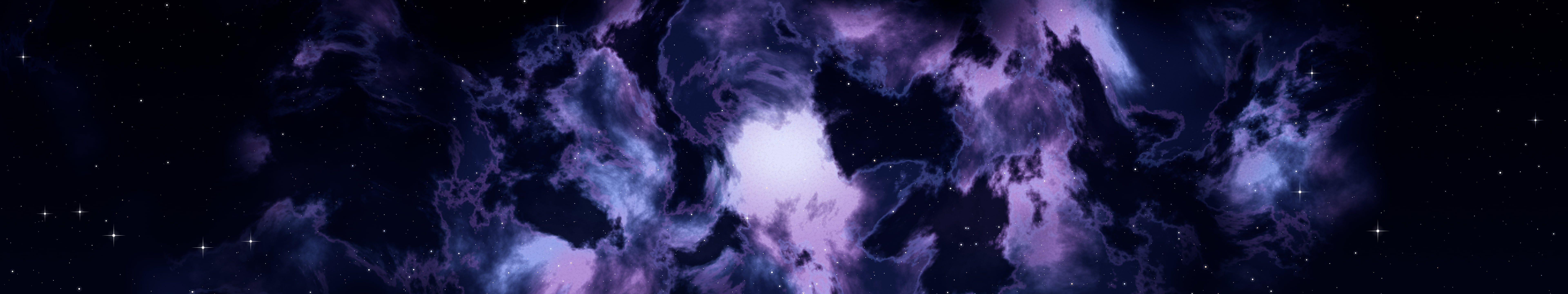 Midnight Blue Nebula triple monitor wallpaper, 7680 × 1440