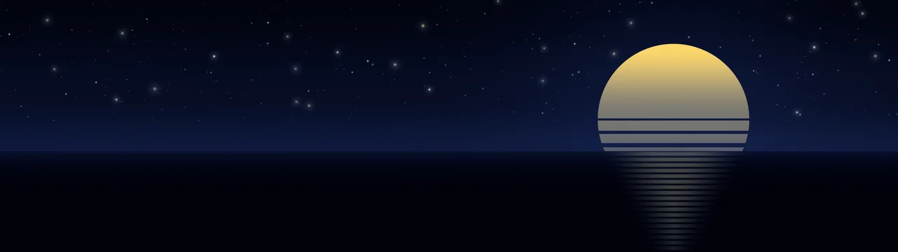 Midnight Blue Retro Striped Sun dual monitor wallpaper, 7680 × 2160