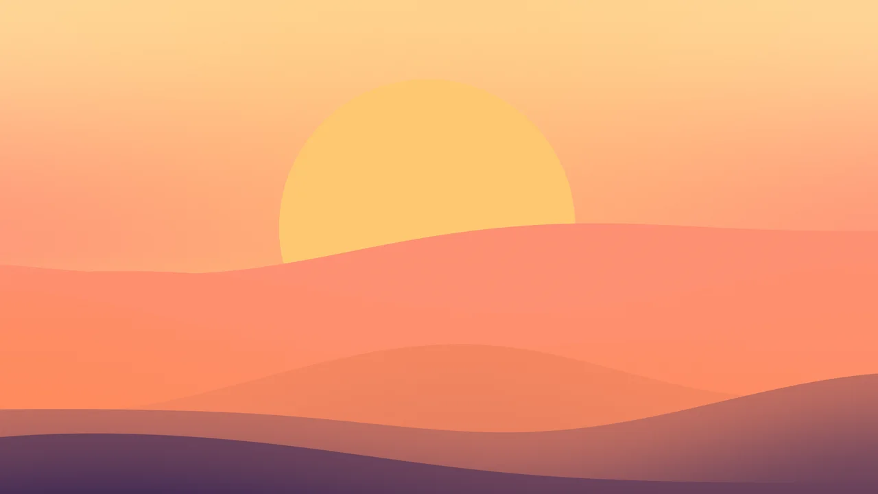 Minimalist Sunset Hills desktop wallpaper in 4K