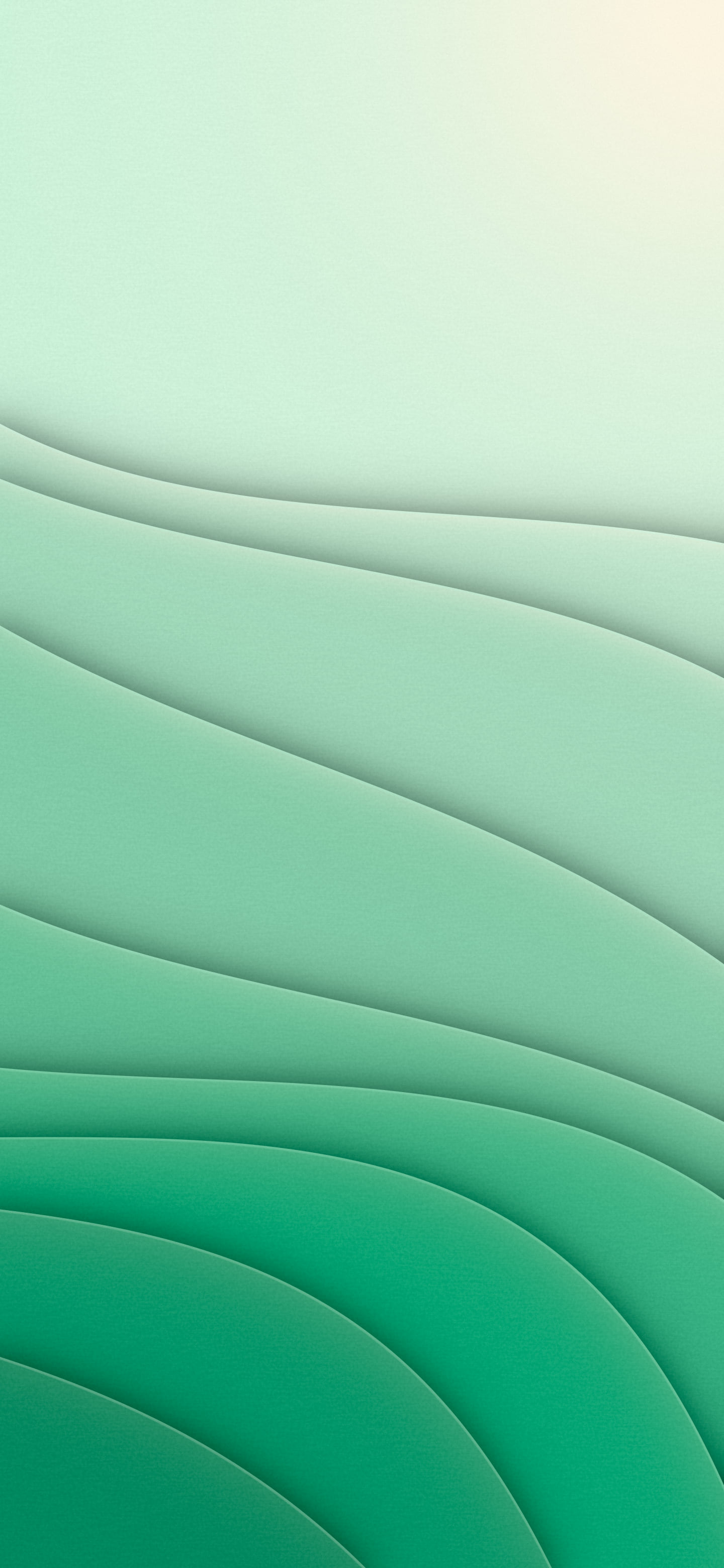 Mint 3D Paper Cut Abstract Curves wallpaper for iPhone and Android
