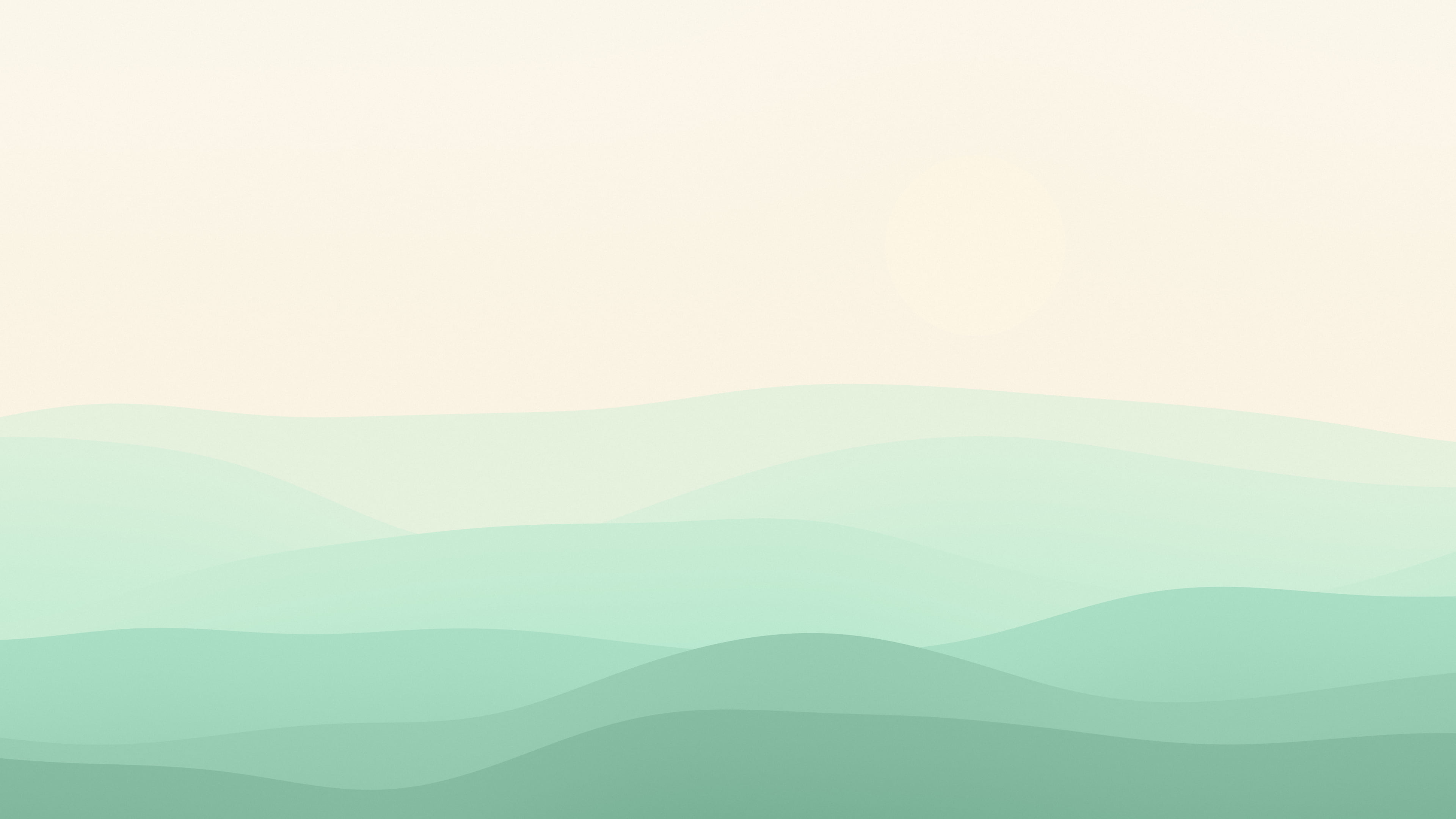 Mint and Cream Minimalist Desert Dunes desktop wallpaper in 4K