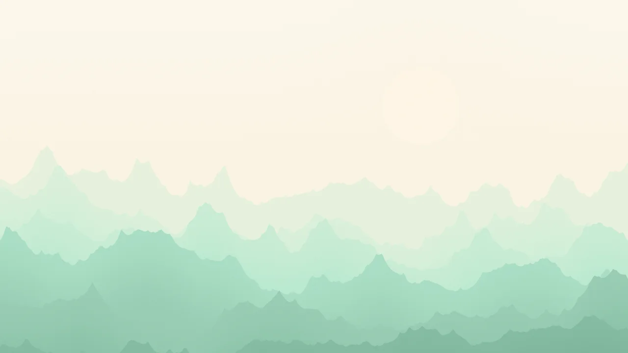 Mint and Cream Minimalist Mountain Landscape desktop wallpaper in 4K