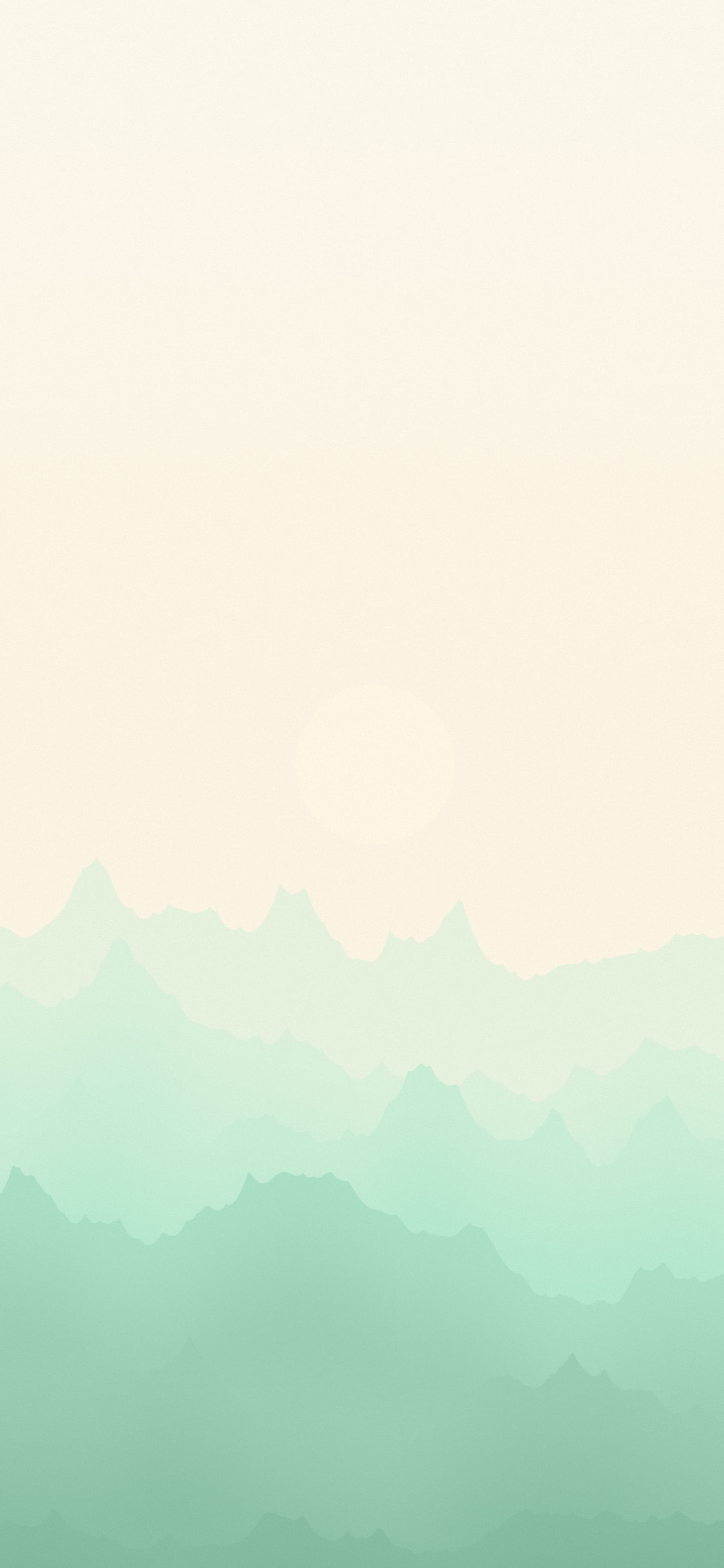Mint and Cream Minimalist Mountain Landscape wallpaper for iPhone and Android