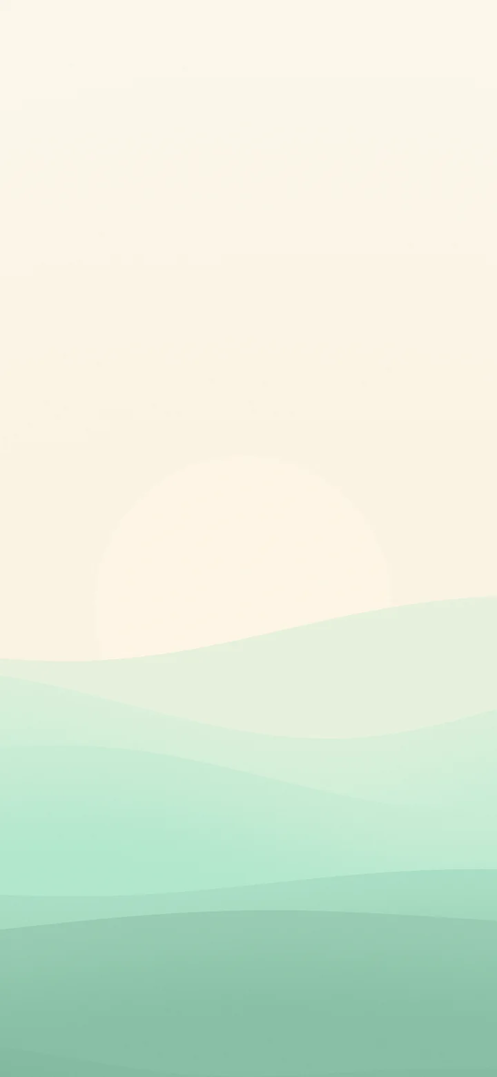 Mint and Cream Minimalist Sunset Hills wallpaper for iPhone and Android