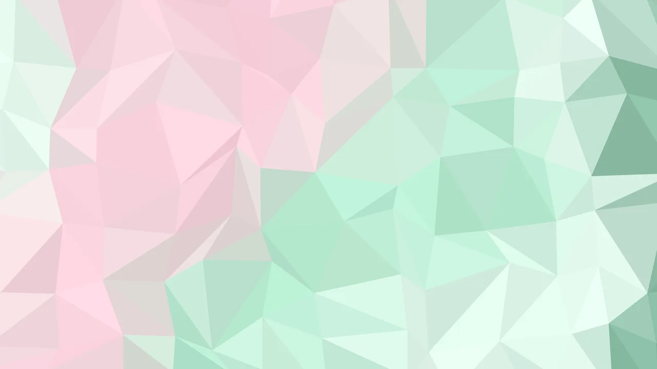 Mint and Pastel Pink Low Poly desktop wallpaper in 4K
