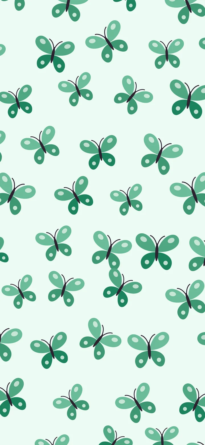 Mint Butterfly Pattern wallpaper for iPhone and Android