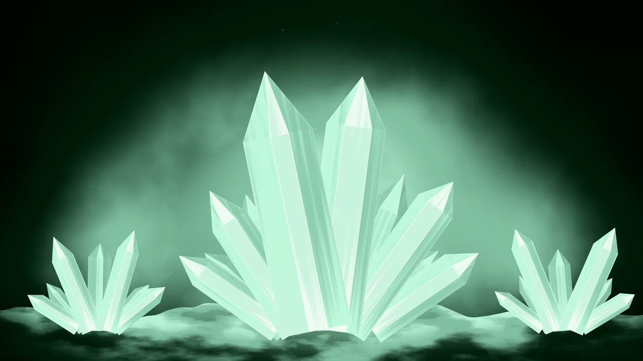 Mint Crystal Cluster desktop wallpaper in 4K