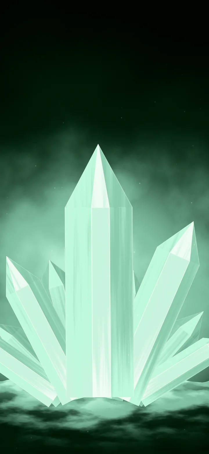 Mint Crystal Cluster wallpaper for iPhone and Android