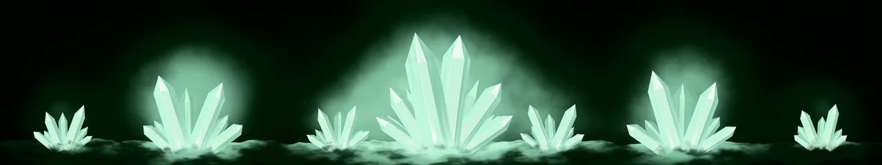 Mint Crystal Cluster triple monitor wallpaper, 7680 × 1440