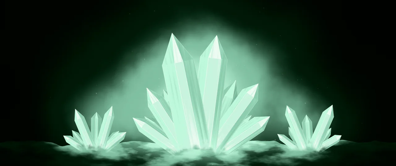 Mint Crystal Cluster ultrawide wallpaper, 3440 × 1440