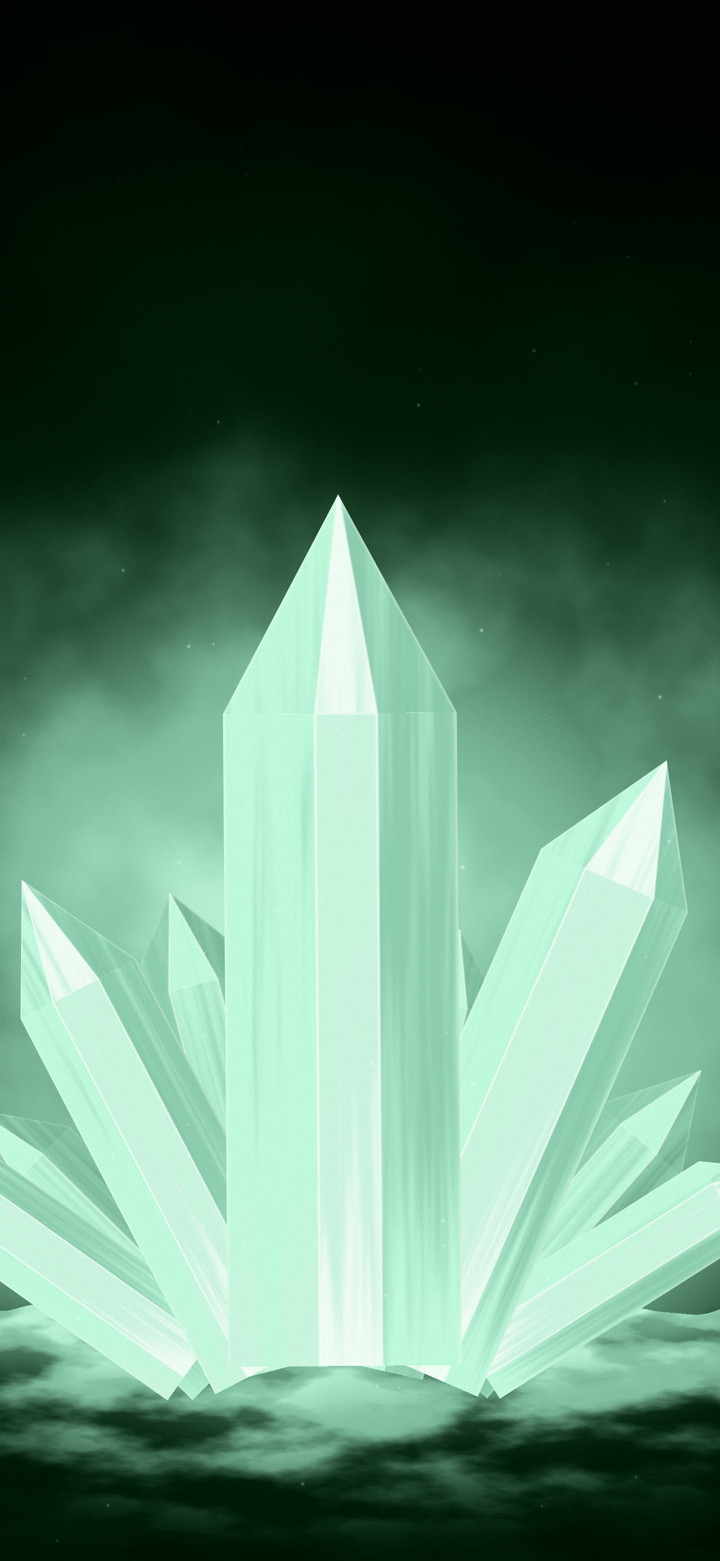 Mint Crystal Cluster wallpaper for iPhone and Android