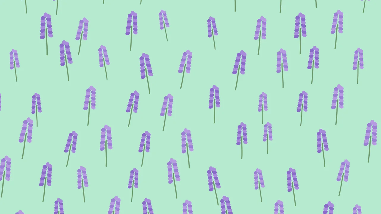 Mint Lavender Sprig Pattern desktop wallpaper in 4K