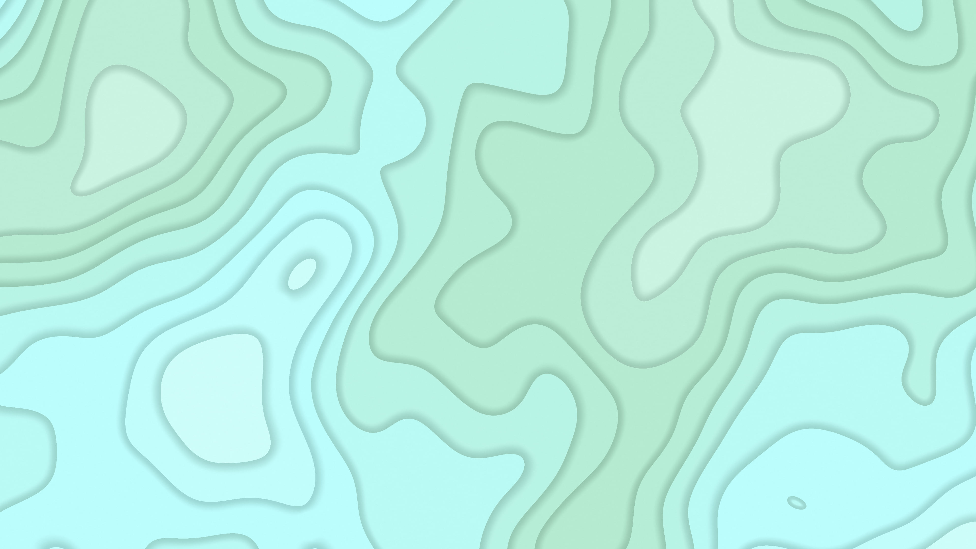Mint Layered Topographic desktop wallpaper in 4K