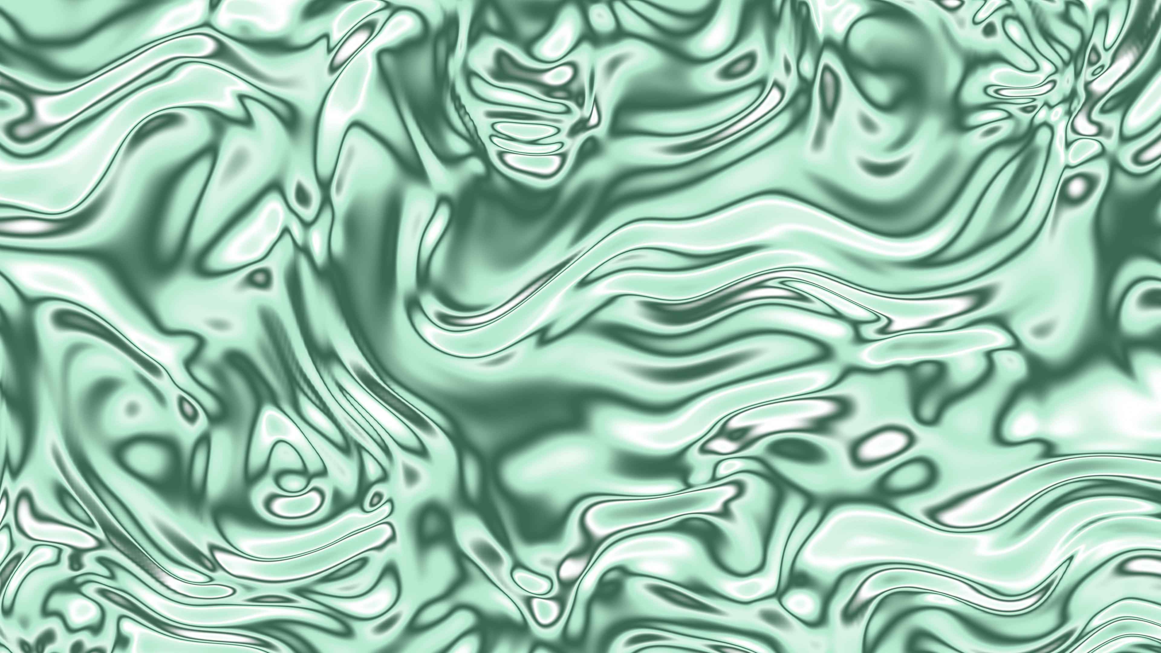 Mint Liquid Chrome desktop wallpaper in 4K