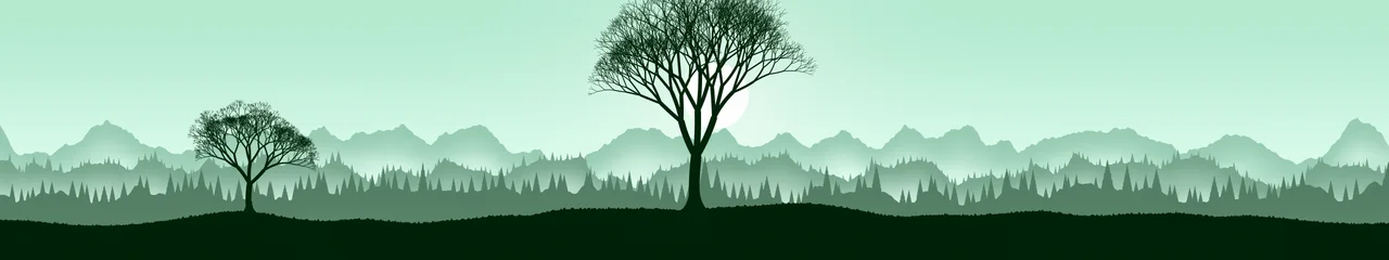 Mint Lone Tree in Fog triple monitor wallpaper, 7680 × 1440