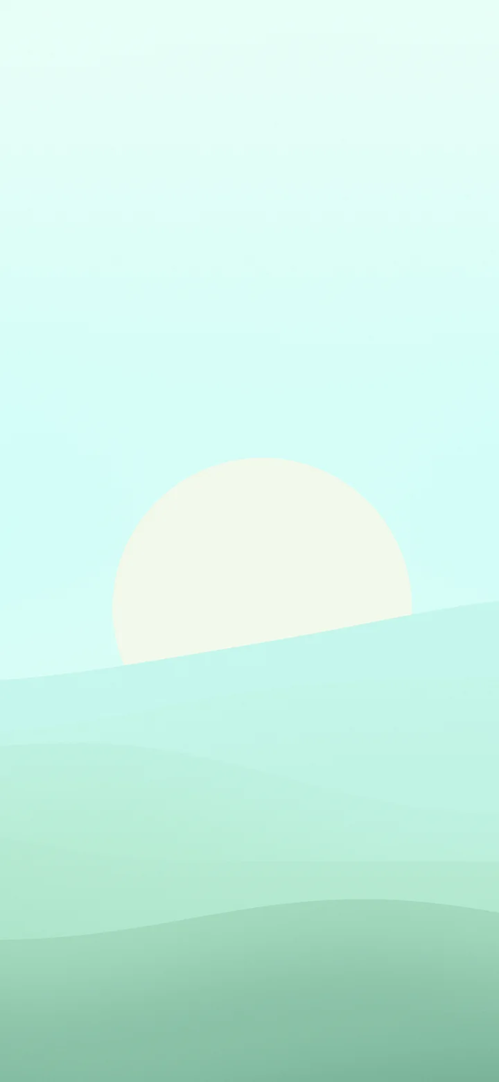 Mint Minimalist Sunset Hills wallpaper for iPhone and Android