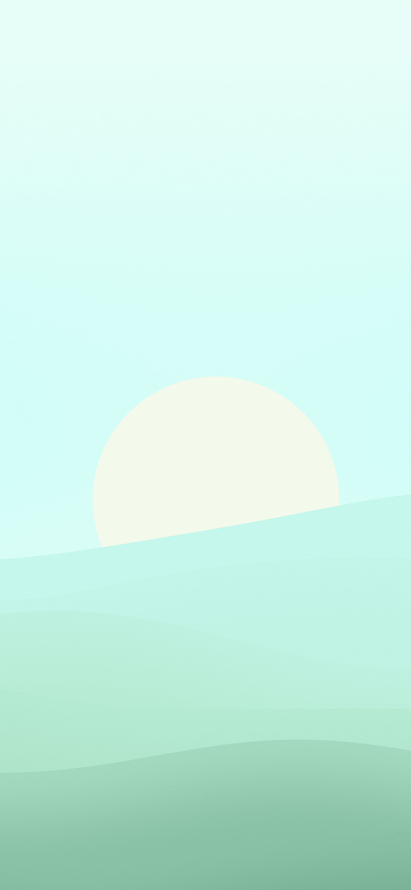 Mint Minimalist Sunset Hills wallpaper for iPhone and Android
