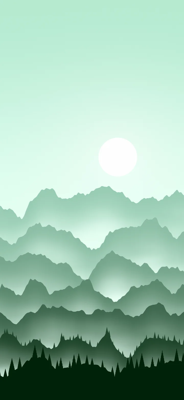 Mint Misty Mountains wallpaper for iPhone and Android