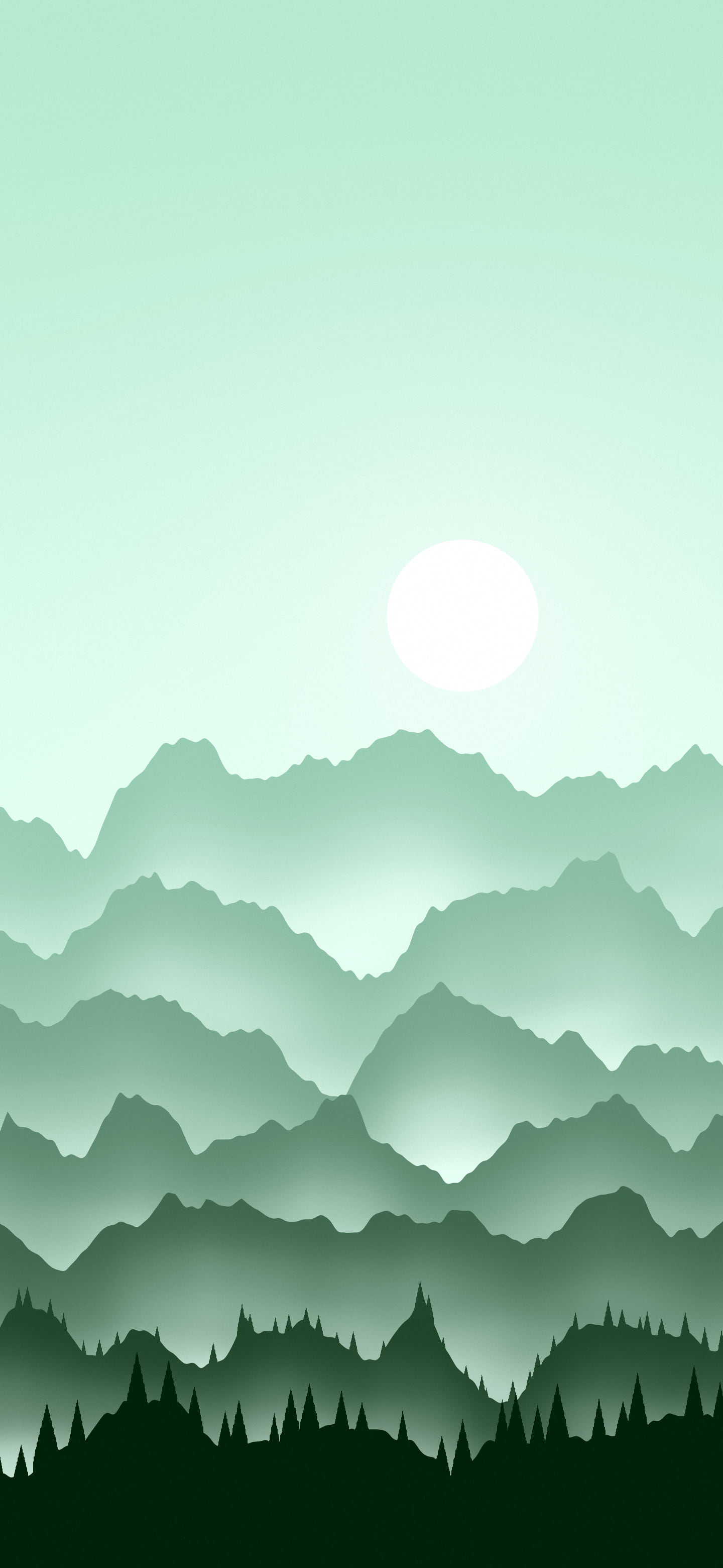 Mint Misty Mountains wallpaper for iPhone and Android