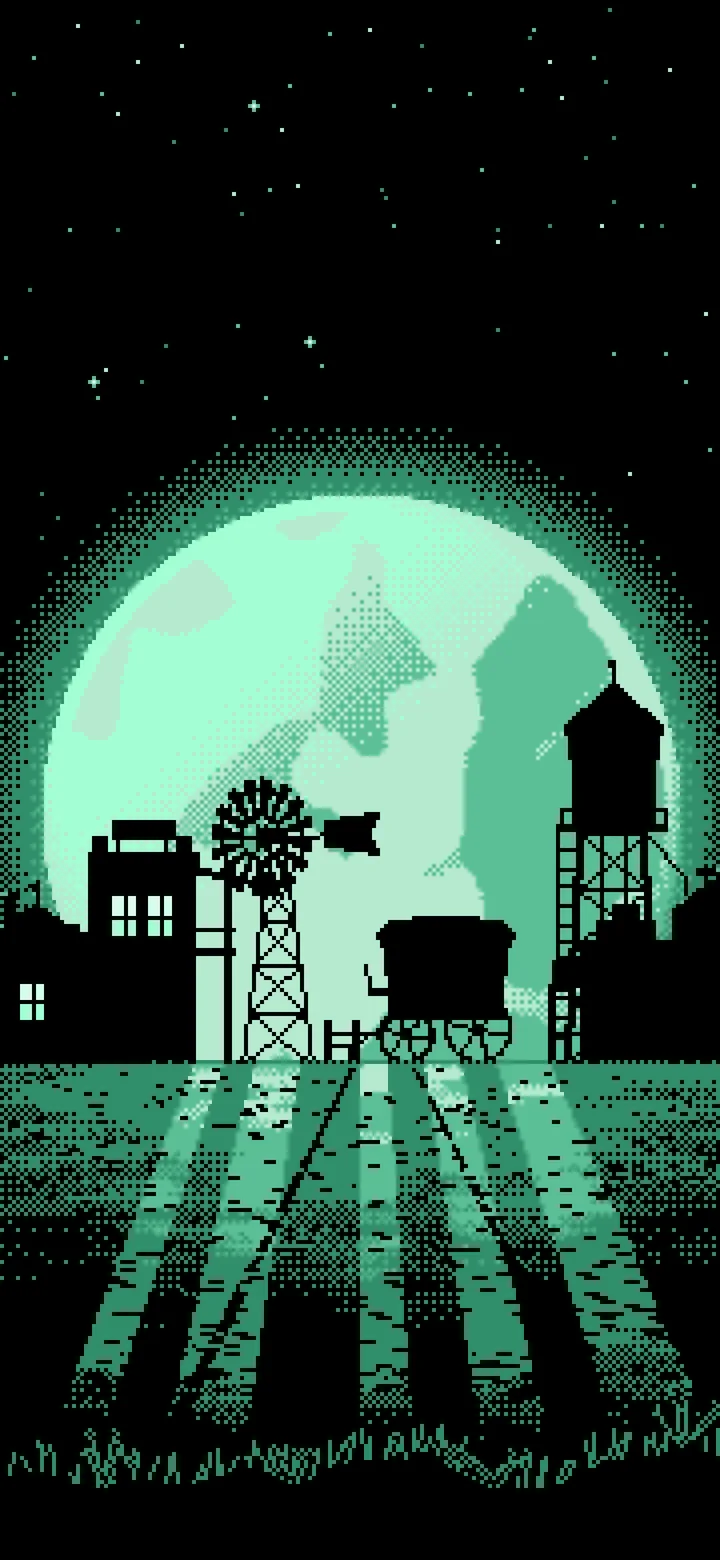 Mint Pixel Art Old West Town wallpaper for iPhone and Android
