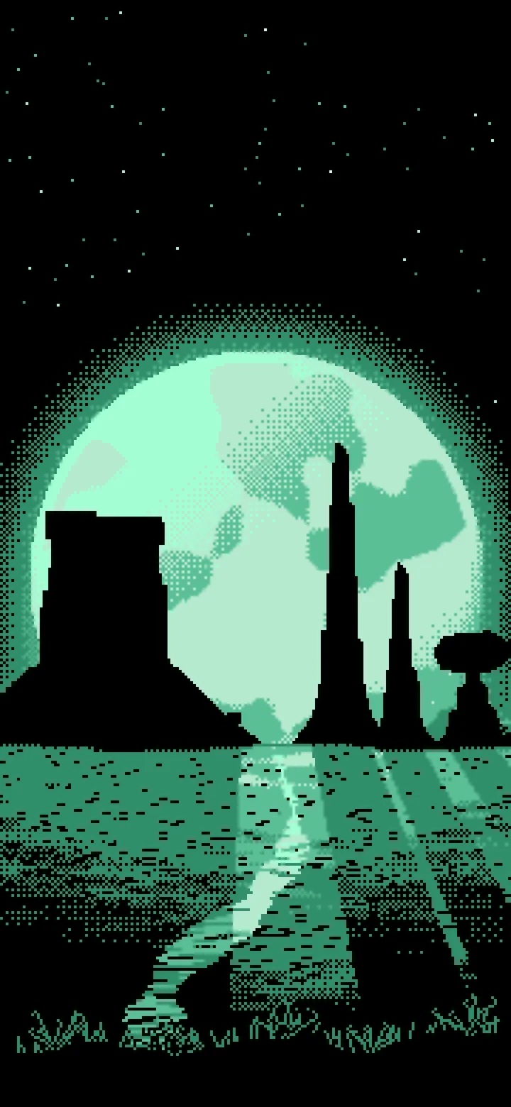 Mint Pixel Art Western Desert Buttes wallpaper for iPhone and Android