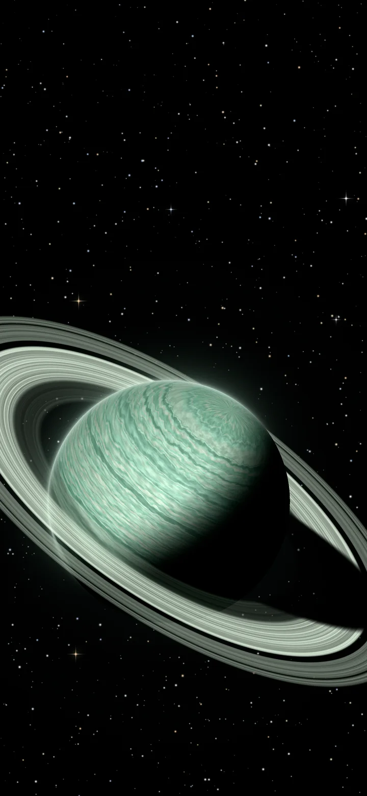 Mint Ringed Saturn wallpaper for iPhone and Android
