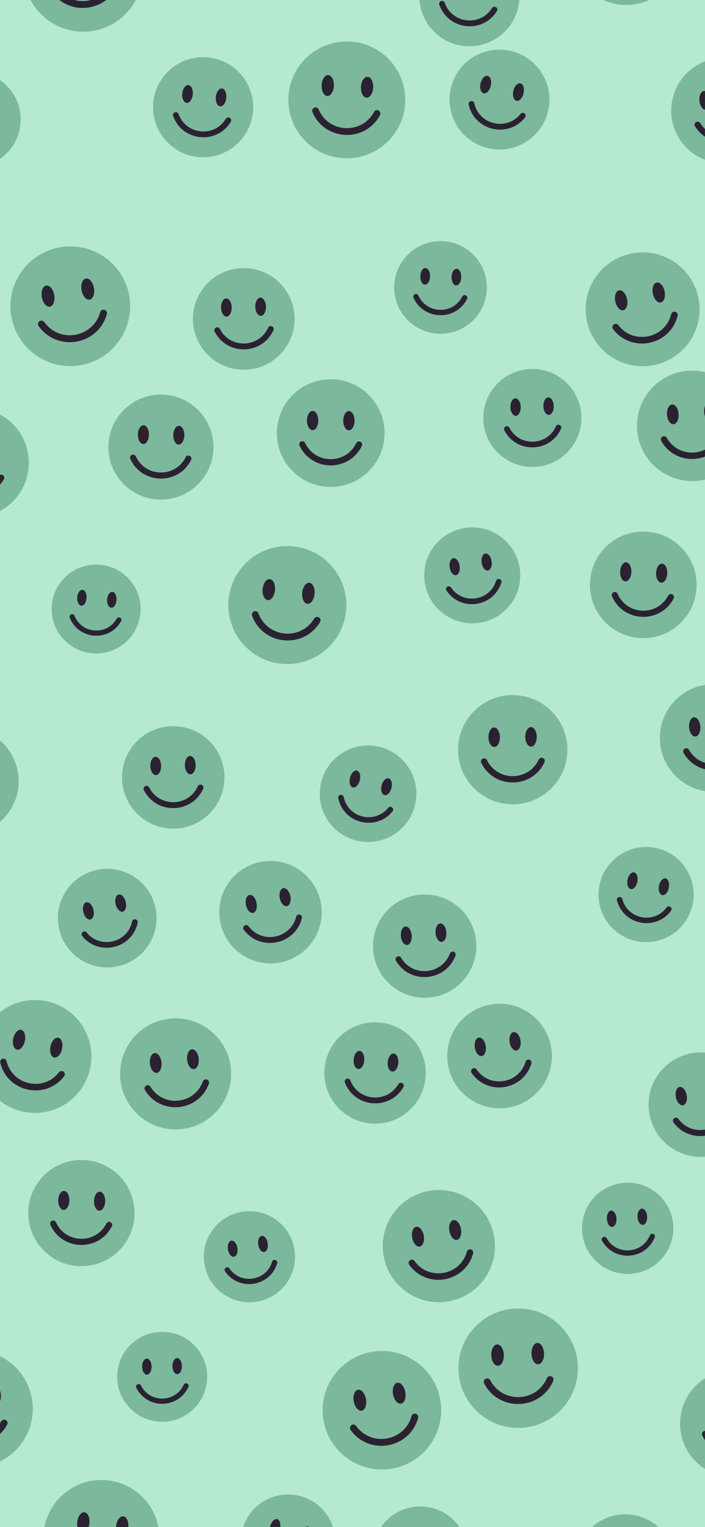 Mint Smiley Face Pattern wallpaper for iPhone and Android