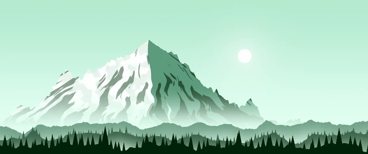 Mint Snowy Mountain Peak ultrawide wallpaper, 3440 × 1440