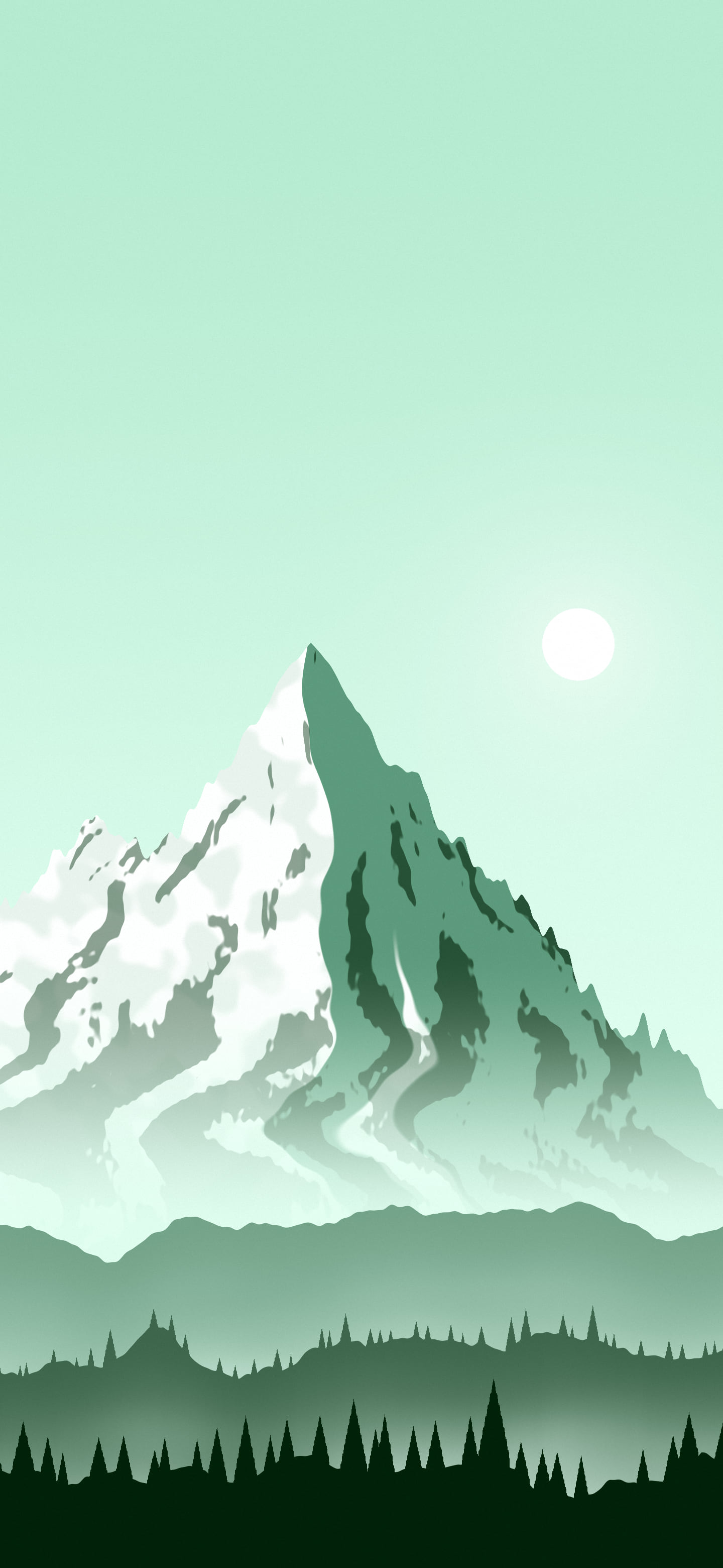 Mint Snowy Mountain Peak wallpaper for iPhone and Android