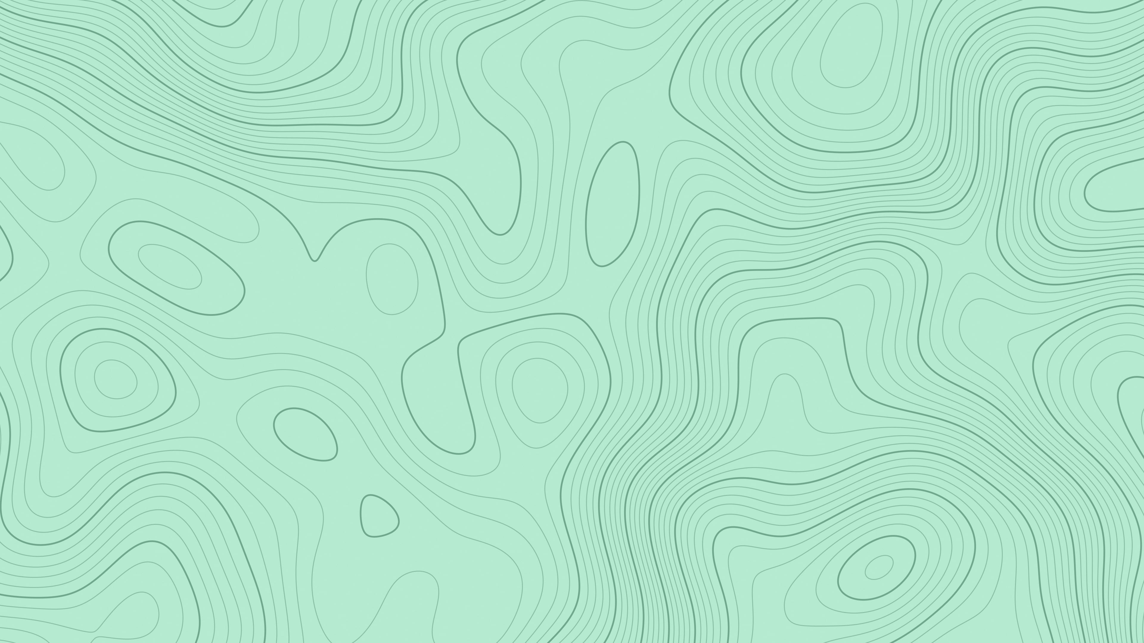 Mint Topographic Line desktop wallpaper in 4K