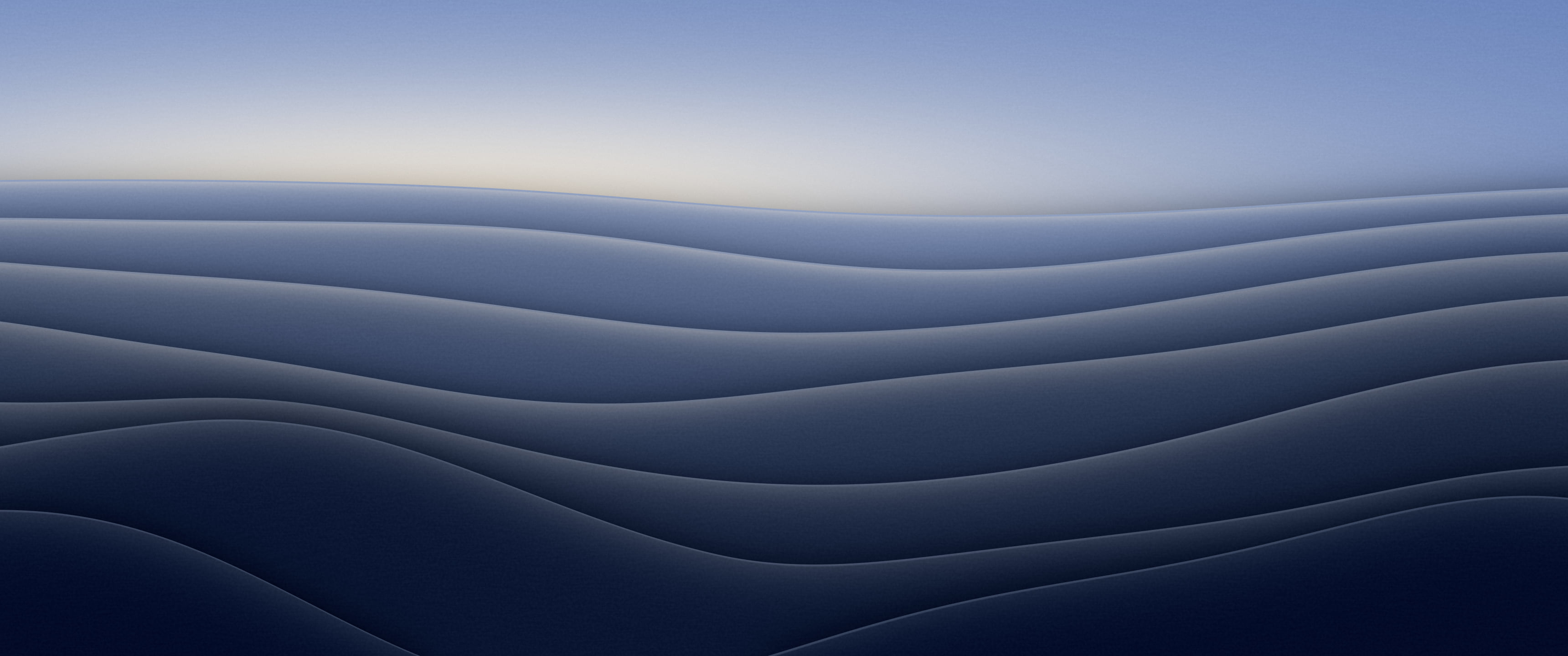 Navy 3D Paper Cut Abstract Layers ultrawide wallpaper, 3440 × 1440