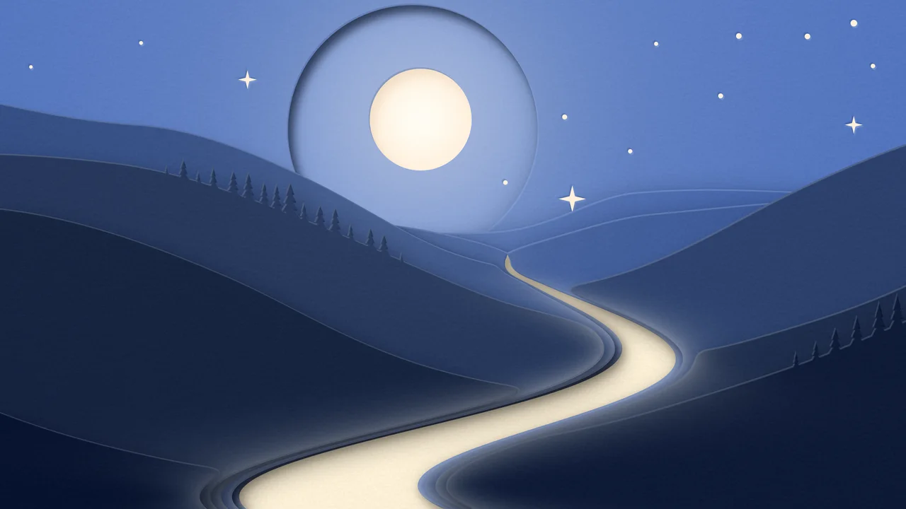 Navy 3D Paper Cut River Valley desktop wallpaper in 4K