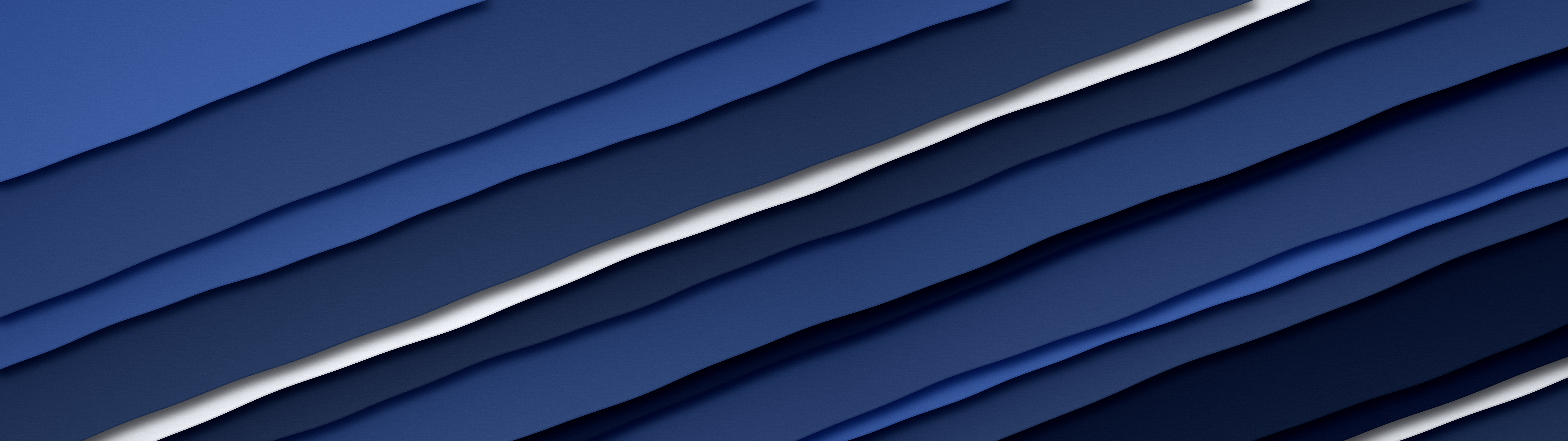 Navy 3D Paper Cut Stripes dual monitor wallpaper, 7680 × 2160