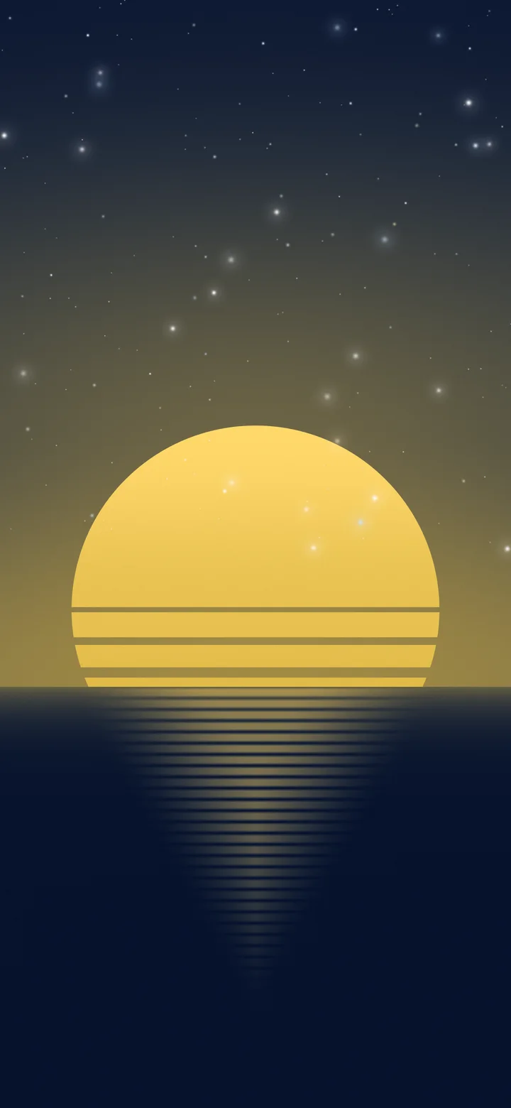 Navy and Gold Retro Striped Sun wallpaper for iPhone and Android