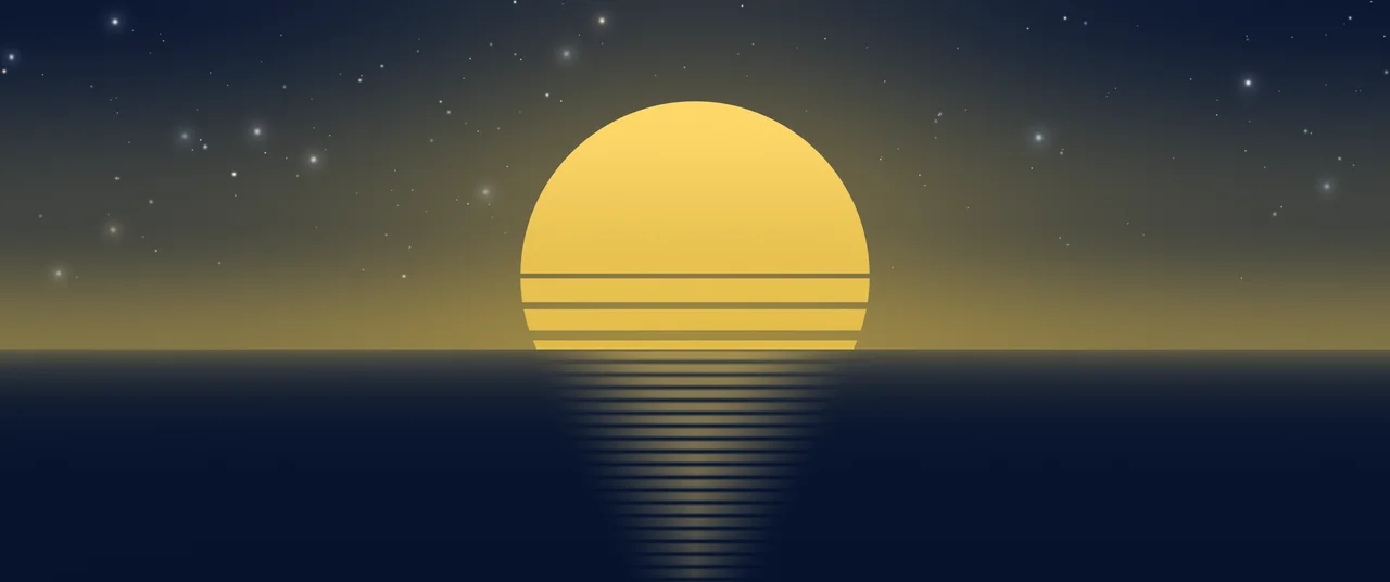 Navy and Gold Retro Striped Sun ultrawide wallpaper, 3440 × 1440