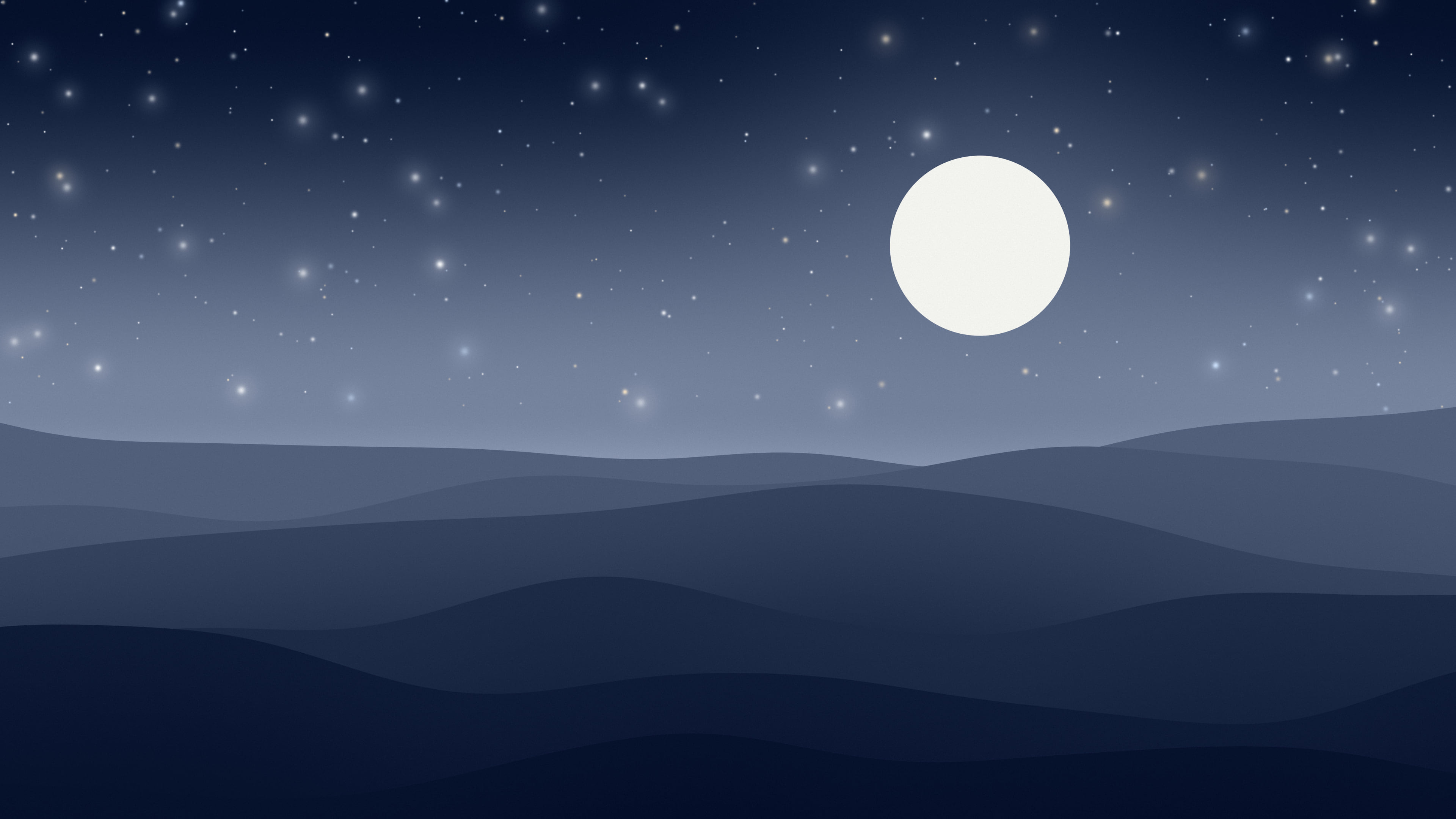 Navy and Ivory Minimalist Desert Dunes desktop wallpaper in 4K