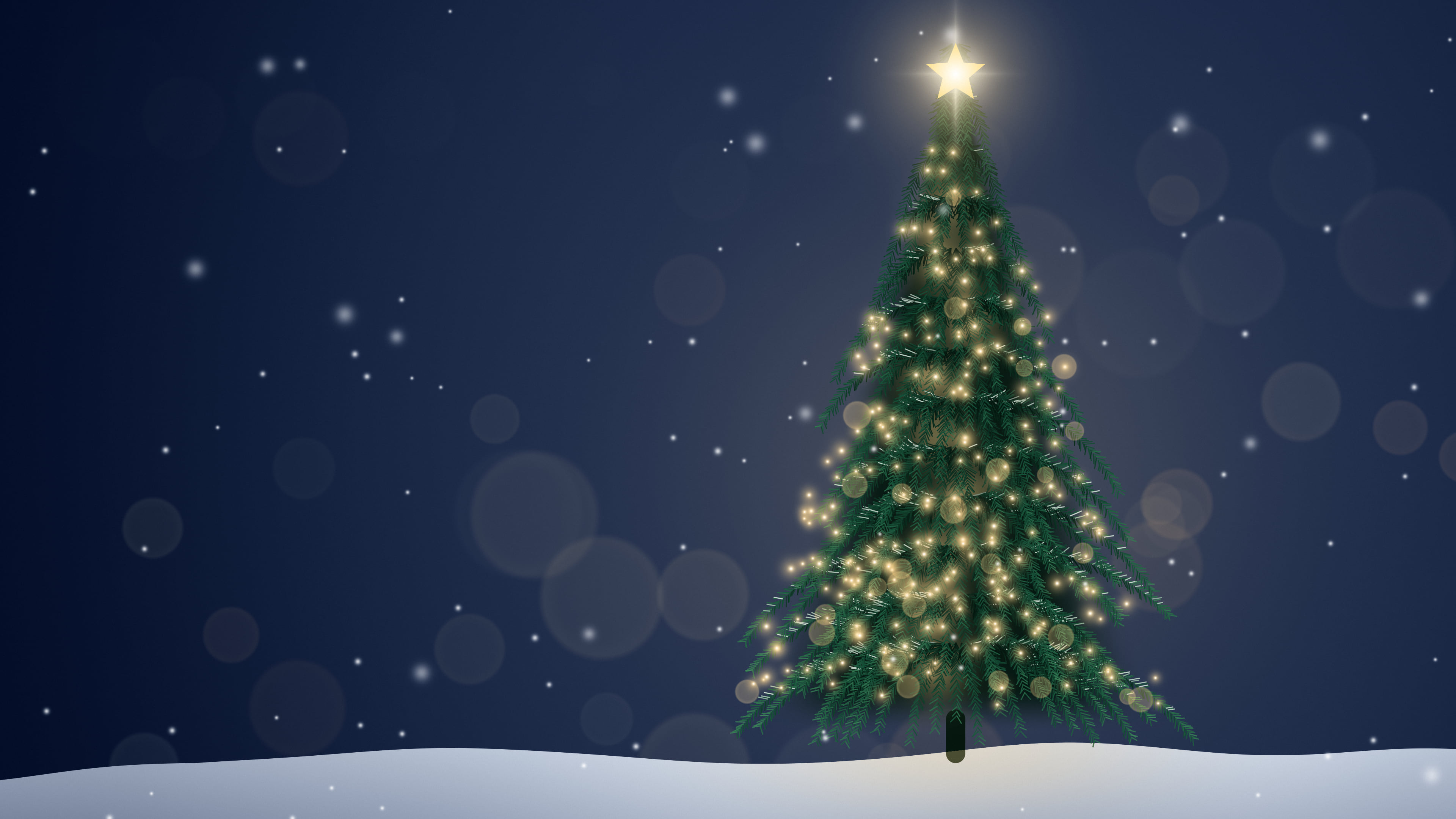 Navy Christmas Tree desktop wallpaper in 4K