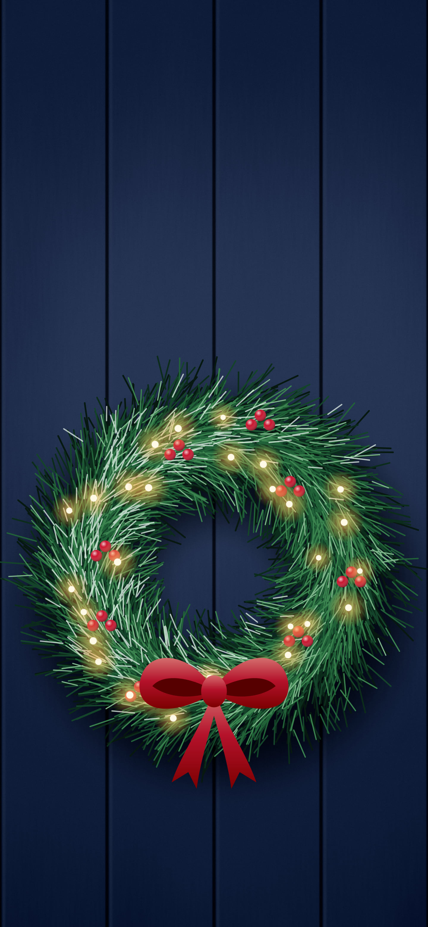 Navy Christmas Wreath wallpaper for iPhone and Android