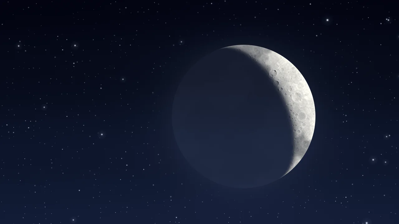 Navy Crescent Moon desktop wallpaper in 4K