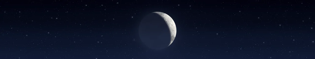 Navy Crescent Moon triple monitor wallpaper, 7680 × 1440