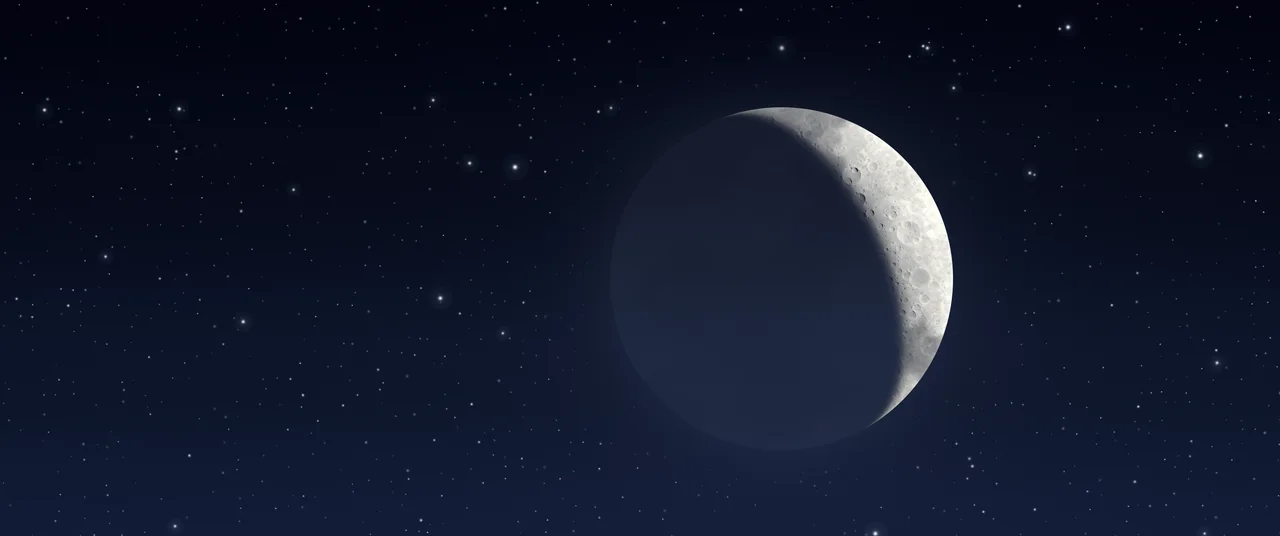 Navy Crescent Moon ultrawide wallpaper, 3440 × 1440