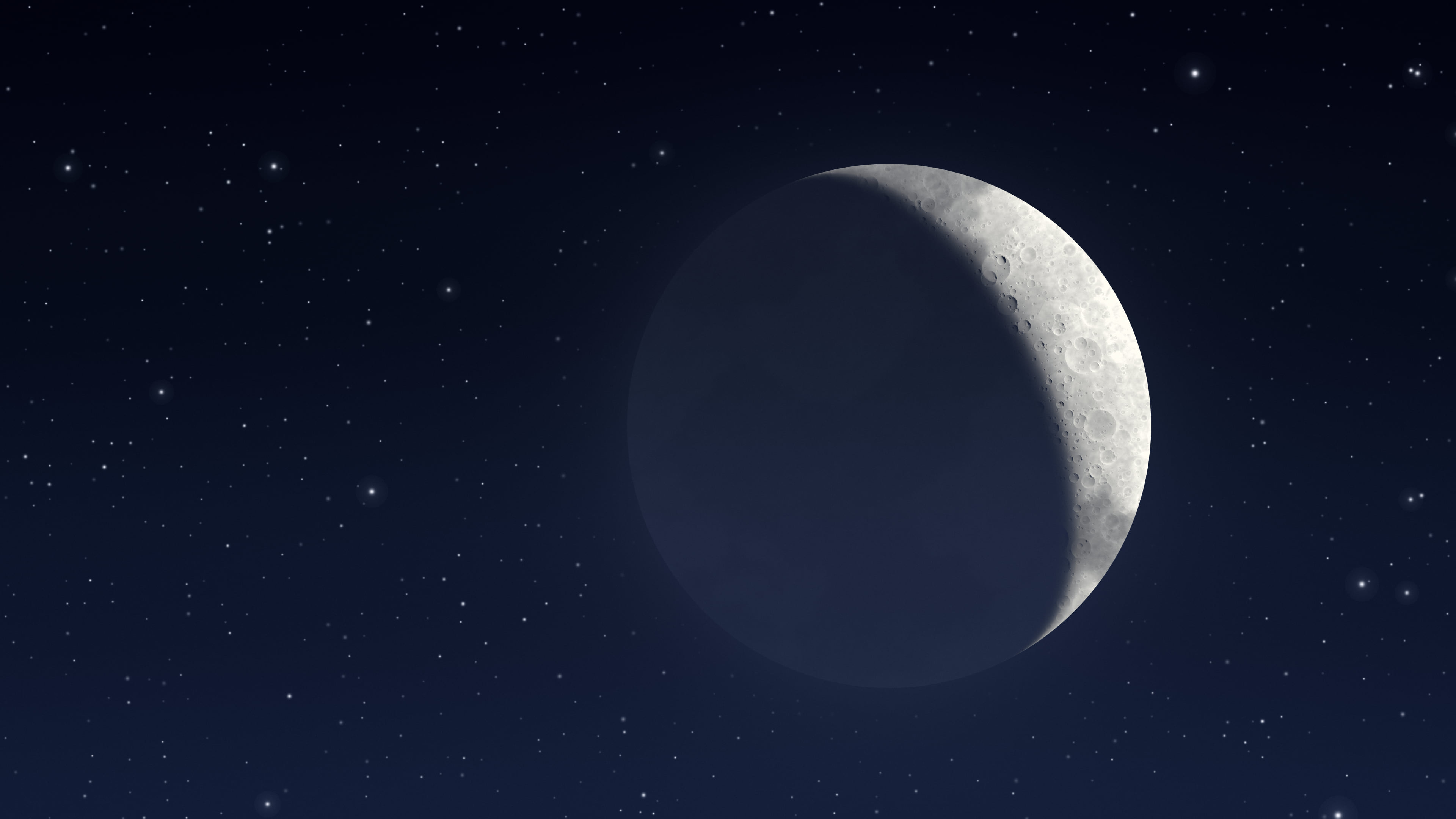 Navy Crescent Moon desktop wallpaper in 4K