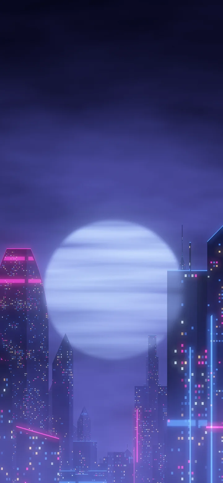 Navy Cyberpunk Megacity wallpaper for iPhone and Android