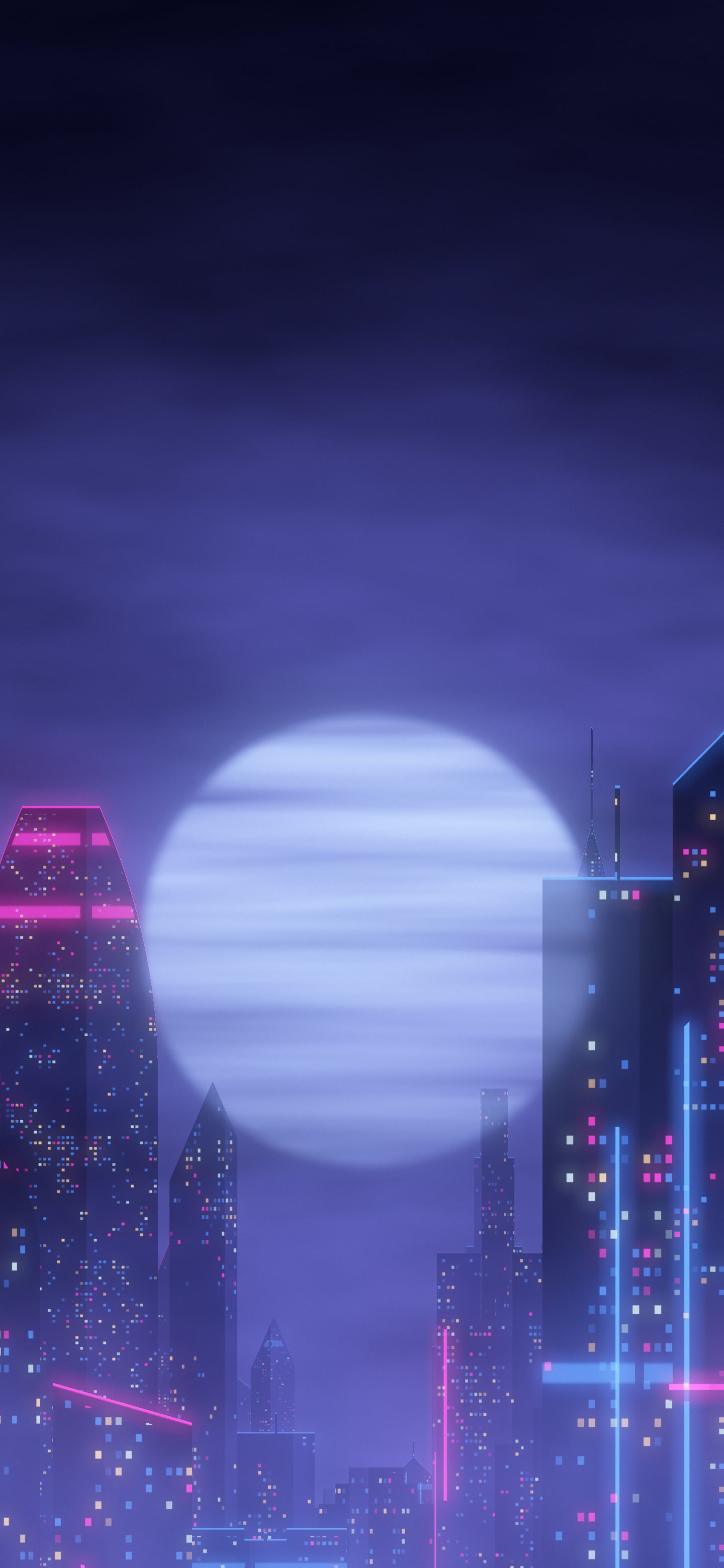 Navy Cyberpunk Megacity wallpaper for iPhone and Android